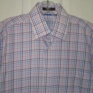 XMI Mens L/S Blue Wine Pink Cotton Dress Shirt NWOT - Size 15/30* Slim Fit